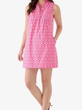 crown & ivy Pink Geometric Sleeveless V-Neck Dress